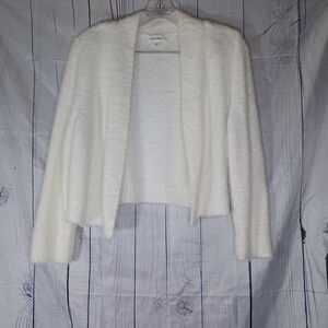 Calvin Klein Women's White Open-Front Sweater